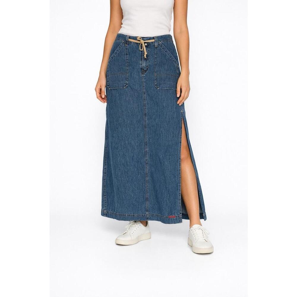 Vintage 90s y2k maxi skirt lucky brand 8 29 denim grunge country western